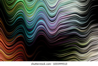 Dark Multicolor, Rainbow vector template with abstract lines. Geometric illustration in marble style with gradient.  Marble style for your business design.