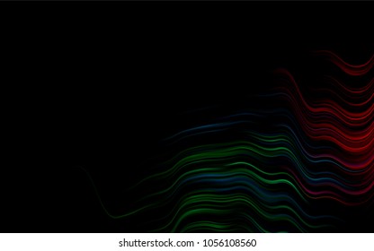 Dark Multicolor, Rainbow vector template with lines, ovals. A sample with blurred bubble shapes. Textured wave pattern for backgrounds.
