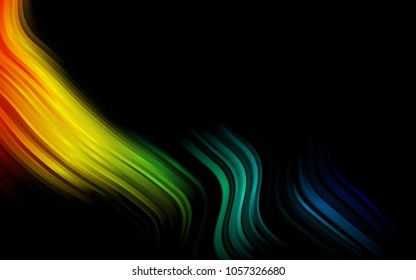 Dark Multicolor, Rainbow vector template with lava shapes. Shining crooked illustration in marble style. Pattern for your business design.