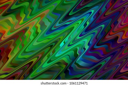 Dark Multicolor, Rainbow vector template with abstract lines. A completely new color illustration in marble style. A completely new template for your business design.
