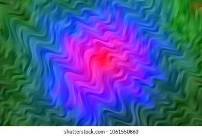 Dark Multicolor, Rainbow vector template with abstract lines. Creative geometric illustration in marble style with gradient. Brand-new design for your ads, poster, banner.