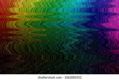 Dark Multicolor, Rainbow vector template with lines, ovals. Shining illustration, which consist of blurred lines, circles. New composition for your brand book.