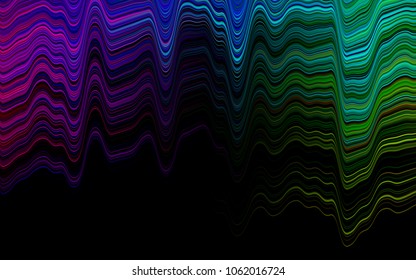 Dark Multicolor, Rainbow vector template with bent ribbons. Creative geometric illustration in marble style with gradient. The best blurred design for your business.