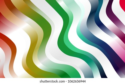Dark Multicolor, Rainbow vector template with abstract lines. Colorful abstract illustration with gradient lines. New composition for your brand book.
