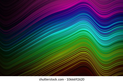 Dark Multicolor, Rainbow vector template with bent lines. Creative illustration in halftone marble style with gradient. New composition for your brand book.