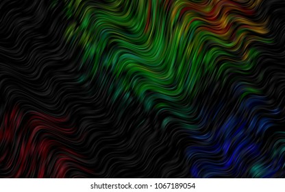 Dark Multicolor, Rainbow vector template with liquid shapes. Shining crooked illustration in marble style. Textured wave pattern for backgrounds.