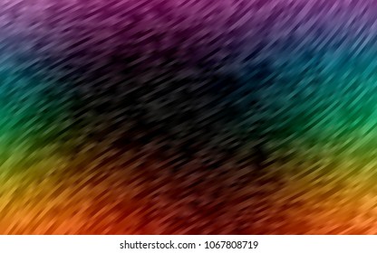 Dark Multicolor, Rainbow vector template with lines, ovals. A sample with blurred bubble shapes. Pattern for your business design.