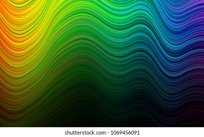 Dark Multicolor, Rainbow vector template with lava shapes. A vague circumflex abstract illustration with gradient. The elegant pattern for brand book.