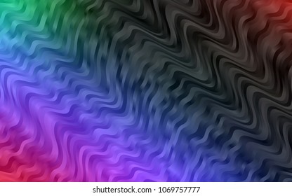 Dark Multicolor, Rainbow vector template with liquid shapes. Blurred geometric sample with gradient bubbles.  The template for cell phone backgrounds.
