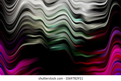 Dark Multicolor, Rainbow vector template with bent ribbons. Shining crooked illustration in marble style. The elegant pattern for brand book.