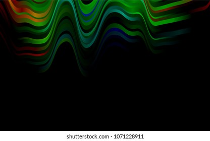 Dark Multicolor, Rainbow vector template with liquid shapes. An elegant bright illustration with gradient. New composition for your brand book.