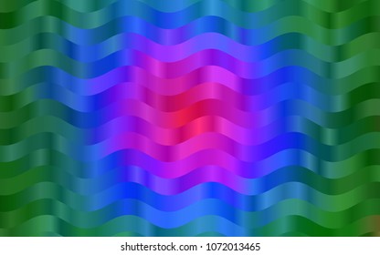 Dark Multicolor, Rainbow vector template with bent lines. A vague circumflex abstract illustration with gradient. Pattern for your business design.