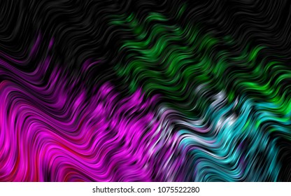 Dark Multicolor, Rainbow vector template with liquid shapes. Colorful illustration in abstract marble style with gradient. Textured wave pattern for backgrounds.