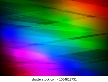 Dark Multicolor, Rainbow vector template with repeated sticks. Shining colored illustration with narrow lines. The template can be used as a background.
