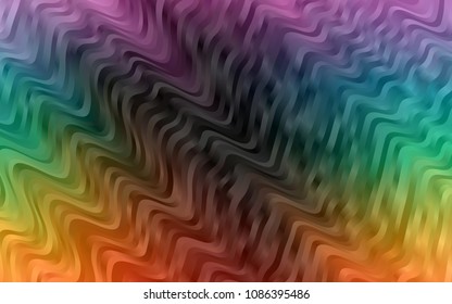 Dark Multicolor, Rainbow vector template with bent lines. Creative geometric illustration in marble style with gradient. The template for cell phone backgrounds.