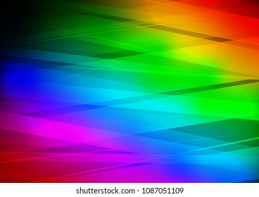 Dark Multicolor, Rainbow vector template with repeated sticks. Blurred decorative design in simple style with lines. The pattern can be used for busines ad, booklets, leaflets