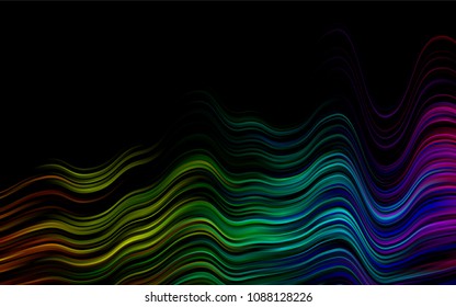 Dark Multicolor, Rainbow vector template with bubble shapes. Modern gradient abstract illustration with bandy lines. A completely new template for your business design.