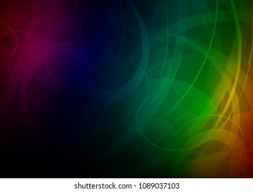 Dark Multicolor, Rainbow vector template with bent lines. Creative illustration in halftone marble style with gradient. The best blurred design for your business.