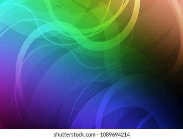 Dark Multicolor, Rainbow vector template with liquid shapes. Shining crooked illustration in marble style. Textured wave pattern for backgrounds.