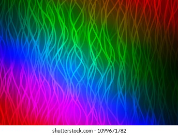 Dark Multicolor, Rainbow vector template with abstract lines. A sample with blurred bubble shapes. Marble design for your web site.