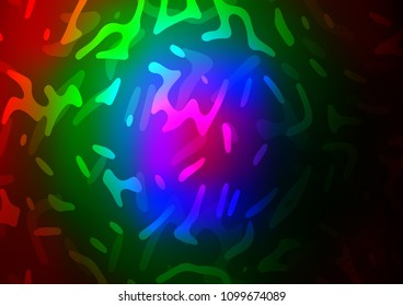 Dark Multicolor, Rainbow vector template with liquid shapes. An elegant bright illustration with gradient. The best blurred design for your business.