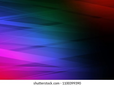 Dark Multicolor, Rainbow vector template with repeated sticks. Lines on blurred abstract background with gradient. The pattern can be used for busines ad, booklets, leaflets