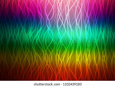 Dark Multicolor, Rainbow vector template with bent lines. An elegant bright illustration with gradient. The template for cell phone backgrounds.