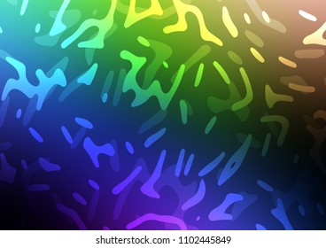 Dark Multicolor, Rainbow vector template with lava shapes. Geometric illustration in marble style with gradient.  Marble style for your business design.