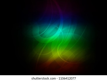 Dark Multicolor, Rainbow vector template with lines, ovals. Creative illustration in halftone marble style with gradient. Marble style for your business design.