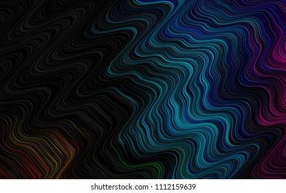 Dark Multicolor, Rainbow vector template with bent lines. Creative illustration in halftone marble style with gradient. Marble design for your web site.