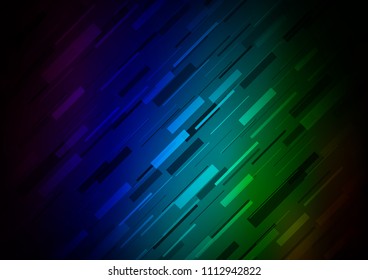 Dark Multicolor, Rainbow vector template with repeated sticks. Blurred decorative design in simple style with lines. The template can be used as a background.