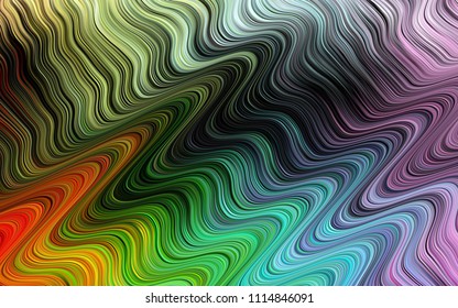 Dark Multicolor, Rainbow vector template with bent lines. A vague circumflex abstract illustration with gradient. A new texture for your  ad, booklets, leaflets.