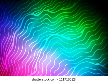 Dark Multicolor, Rainbow vector template with lava shapes. Blurred geometric sample with gradient bubbles.  The elegant pattern for brand book.