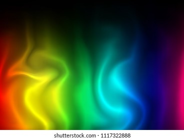 Dark Multicolor, Rainbow vector template with liquid shapes. An elegant bright illustration with gradient. Pattern for your business design.
