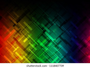 Dark Multicolor, Rainbow vector template with repeated sticks. Decorative shining illustration with lines on abstract template. The pattern can be used for websites.