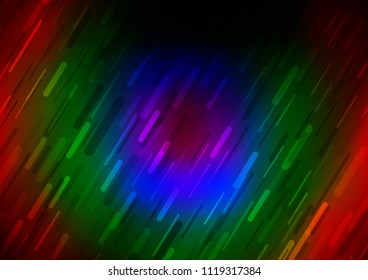 Dark Multicolor, Rainbow vector template with repeated sticks. Glitter abstract illustration with colored sticks. The template can be used as a background.