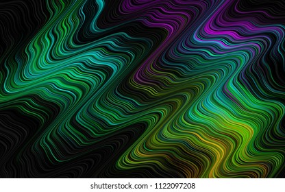 Dark Multicolor, Rainbow vector template with liquid shapes. Colorful illustration in abstract marble style with gradient. Textured wave pattern for backgrounds.