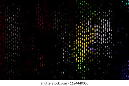 Dark Multicolor, Rainbow vector  template with circles. Abstract illustration with colored bubbles in nature style. Pattern can be used as texture of water, rain drops.