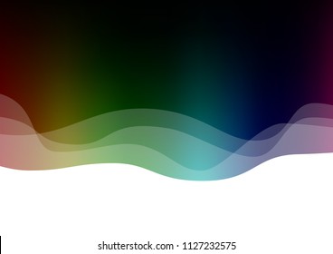 Dark Multicolor, Rainbow vector template with bent ribbons. Colorful abstract illustration with gradient lines. Brand new design for your ads, poster, banner.