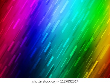 Dark Multicolor, Rainbow vector template with repeated sticks. Glitter abstract illustration with colored sticks. Best design for your ad, poster, banner.