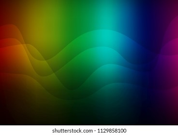Dark Multicolor, Rainbow vector template with liquid shapes. Blurred geometric sample with gradient bubbles.  The best blurred design for your business.