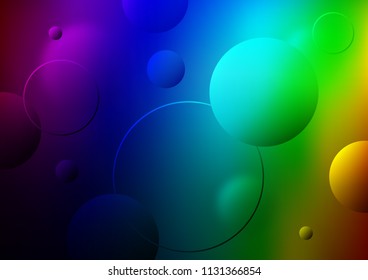 Dark Multicolor, Rainbow vector template with circles. Modern abstract illustration with colorful water drops. The pattern can be used for aqua ad, booklets.