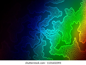 Dark Multicolor, Rainbow vector template with bent ribbons. A completely new color illustration in marble style. The template for cell phone backgrounds.