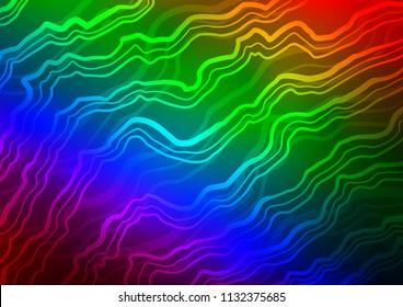 Dark Multicolor, Rainbow vector template with liquid shapes. Creative illustration in halftone marble style with gradient. Marble style for your business design.