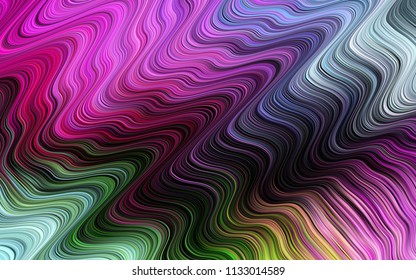 Dark Multicolor, Rainbow vector template with bent ribbons. Blurred geometric sample with gradient bubbles.  New composition for your brand book.