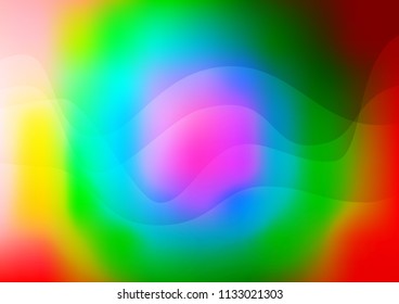 Dark Multicolor, Rainbow vector template with lines, ovals. Shining illustration, which consist of blurred lines, circles. A new texture for your  ad, booklets, leaflets.