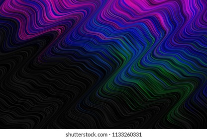 Dark Multicolor, Rainbow vector template with bent ribbons. Creative geometric illustration in marble style with gradient. A completely new template for your business design.