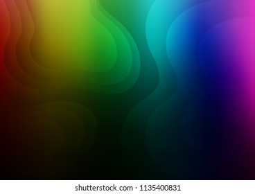 Dark Multicolor, Rainbow vector template with bent lines. Brand new colored illustration in marble style with gradient. The template for cell phone backgrounds.