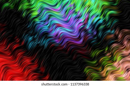 Dark Multicolor, Rainbow vector template with bent ribbons. A completely new color illustration in marble style. Textured wave pattern for backgrounds.