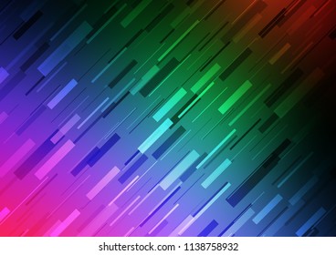 Dark Multicolor, Rainbow vector template with repeated sticks. Blurred decorative design in simple style with lines. The pattern can be used for busines ad, booklets, leaflets